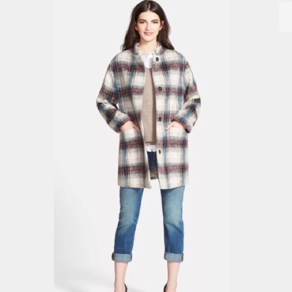 KENNETH COLE NEW YORK Plaid Peacoat - Picture 7 of 8